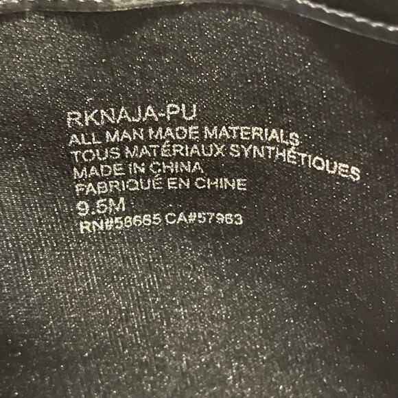 Nordstrom Rack Women's Naja Boots Size 9.5 Black Faux Leather Block Heel Zip Up - Picture 14 of 15